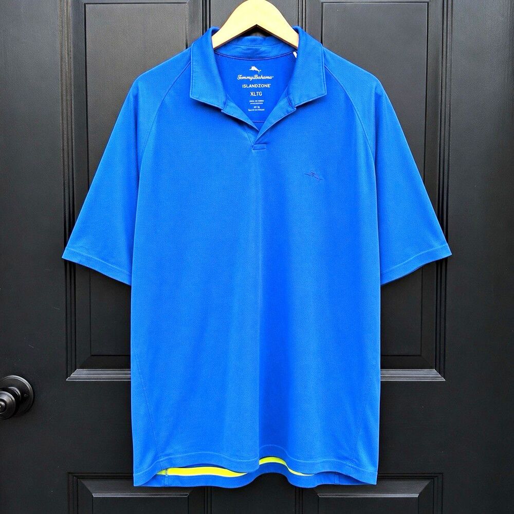 Tommy Bahama IslandZone Men’s XL/TG Big & Tall Blue Polo Marlin Logo Golf